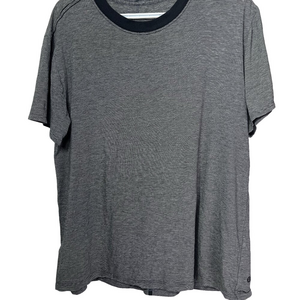 Lululemon Mens All Yours Gray / Black Stripe S/S T-Shirt Size Medium EUC